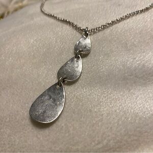 Silver Teardrop Statement Necklace